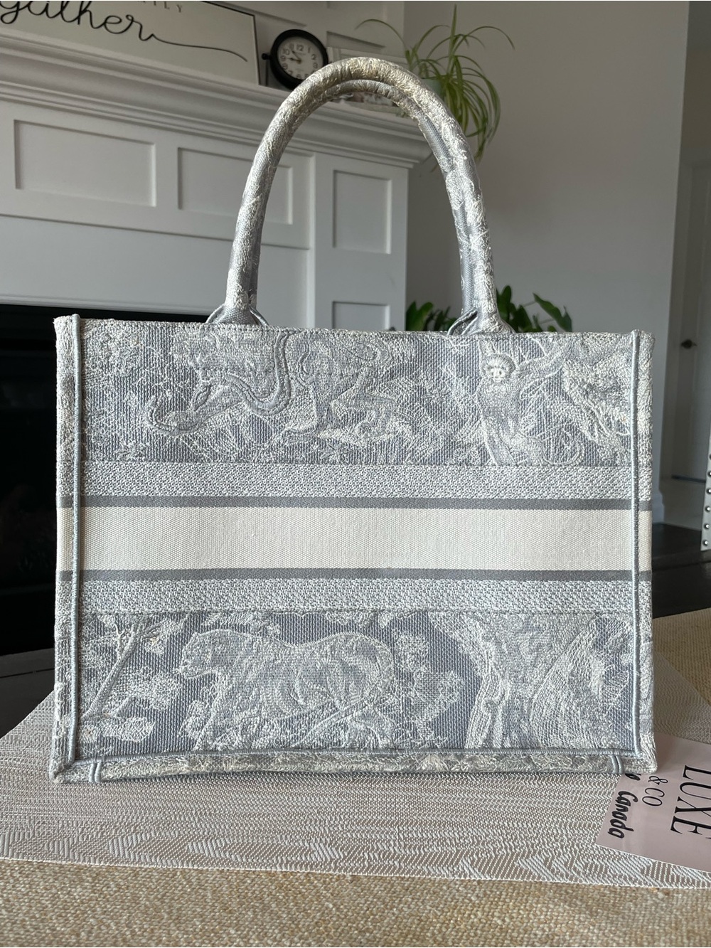 Dior Embroidered Book Tote with Scarf-Wrapped Handles - Picture 7 of 14